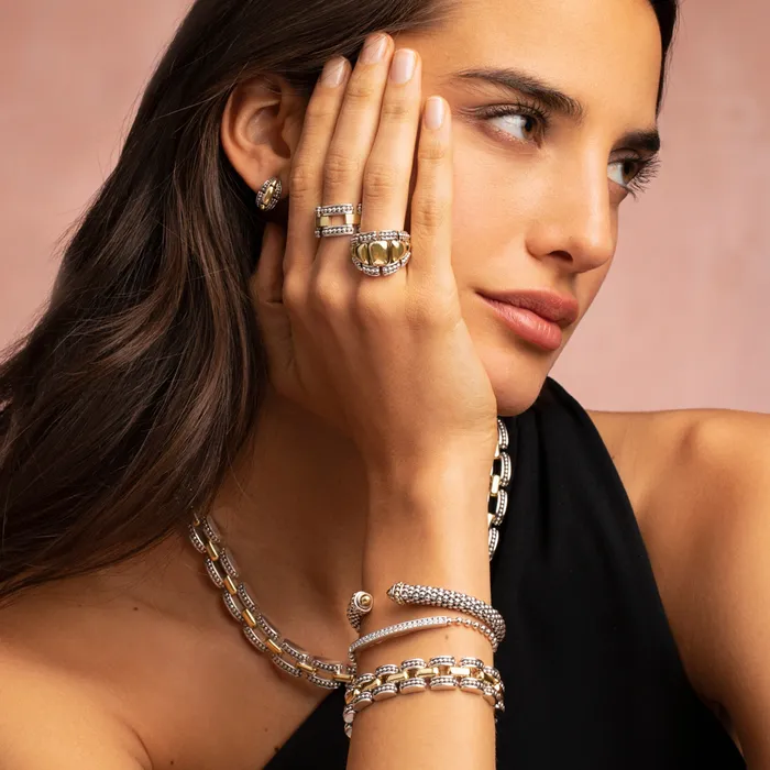 LAGOS Bracelets High Bar TwoTone Caviar Link Bracelet