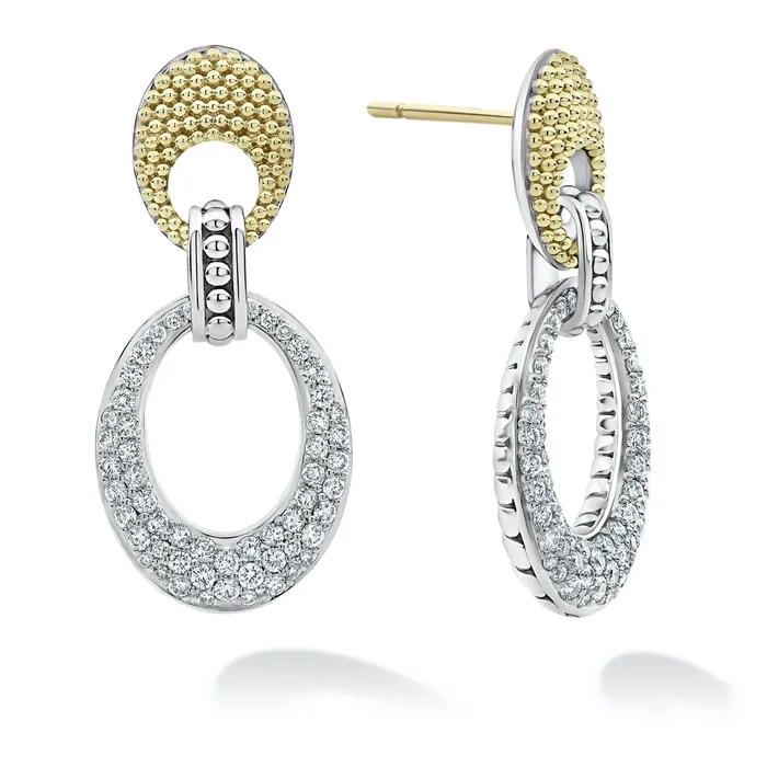 LAGOS Caviar Lux Caviar Oval Diamond Drop Earrings Earrings
