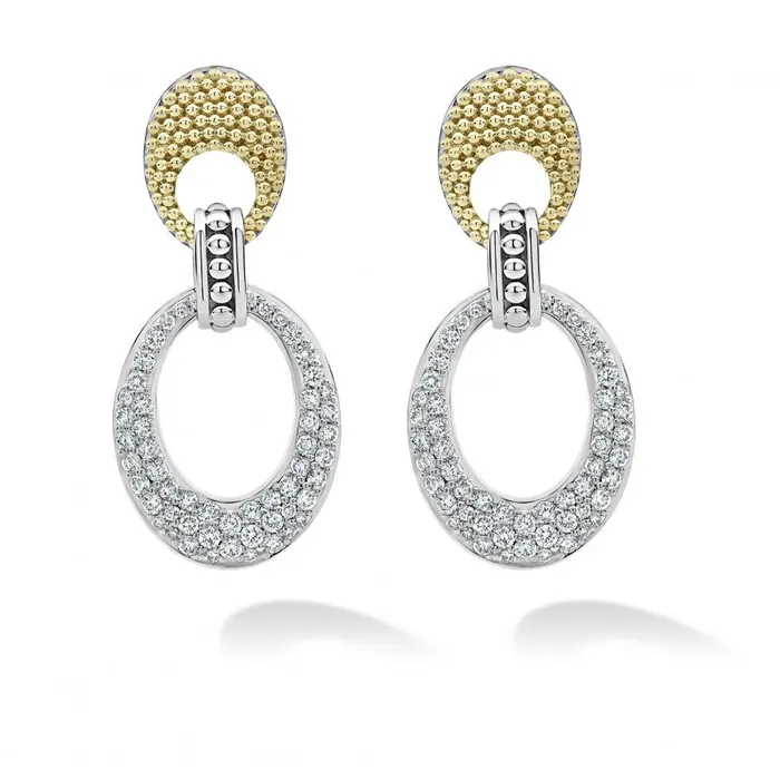 LAGOS Caviar Lux Caviar Oval Diamond Drop Earrings Earrings