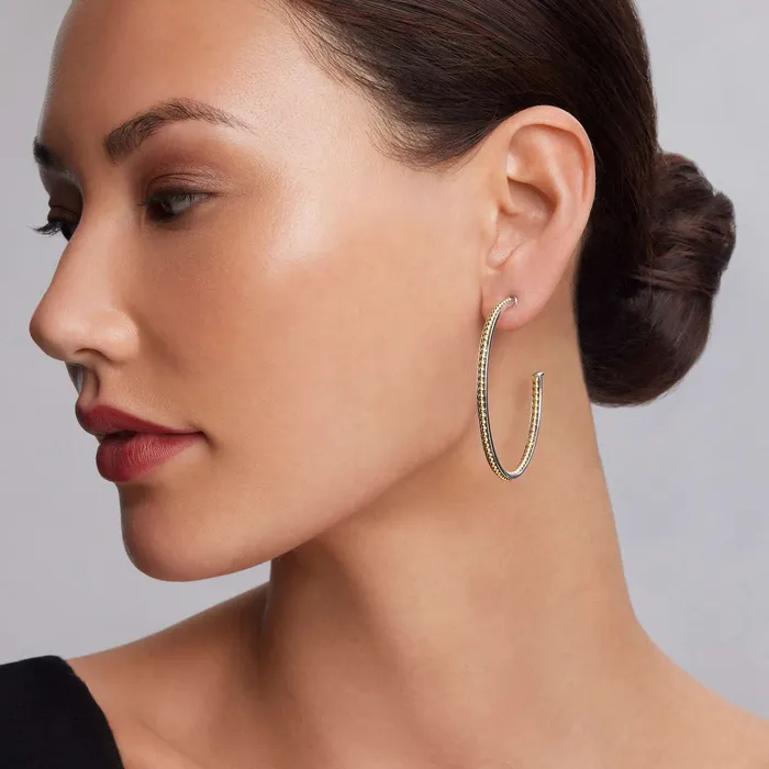 LAGOS Earrings KSL Large TwoTone Hoop Earrings
