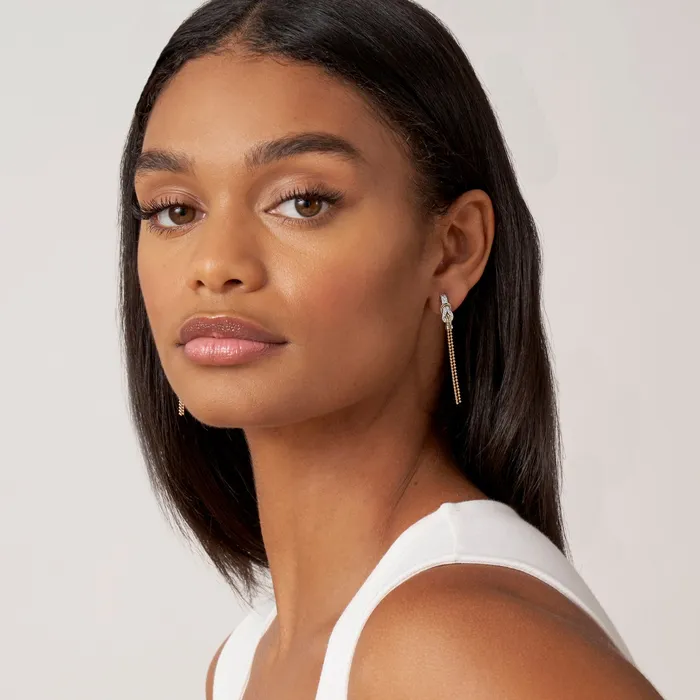 LAGOS Newport TwoTone Knot Diamond Tassel Earring Earrings