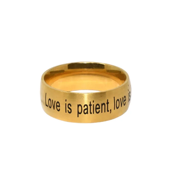 Love Is Patient Thick Gold Ring Forever Truth Rings