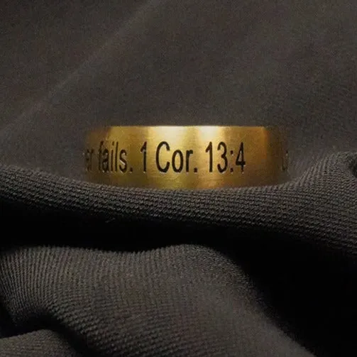 Love Is Patient Thick Gold Ring Forever Truth Rings