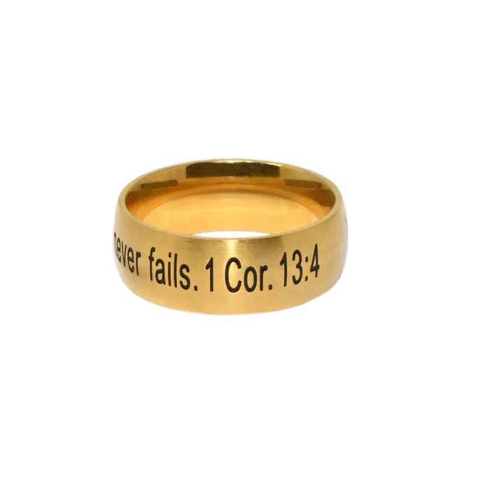 Love Is Patient Thick Gold Ring Forever Truth Rings