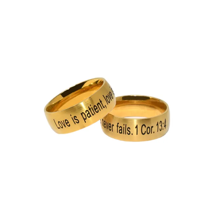Love Is Patient Thick Gold Ring Forever Truth Rings