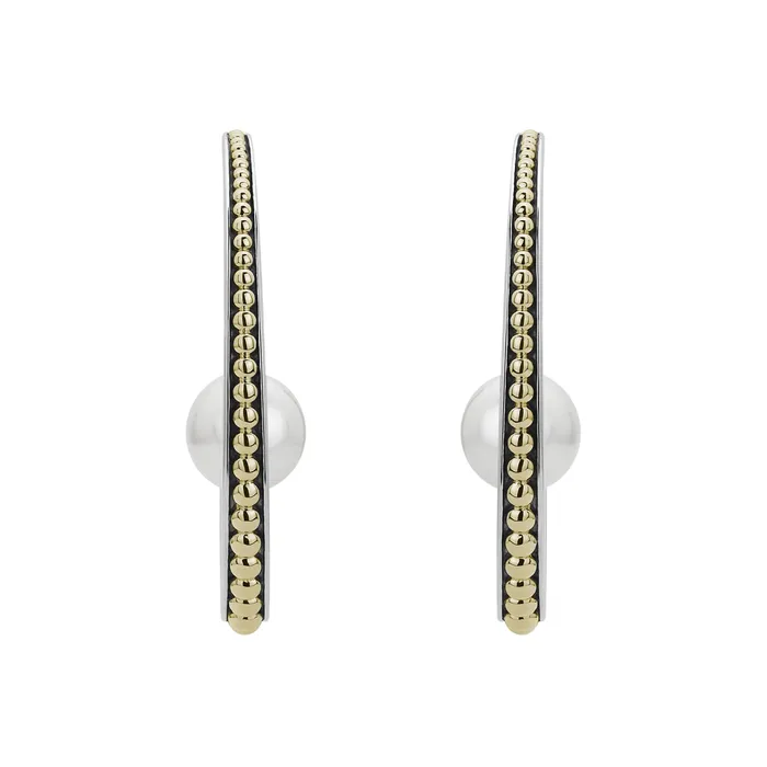 Luna Statement Pearl Hoop Earrings LAGOS Earrings