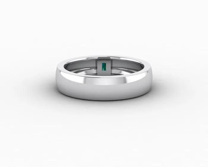 Mariana 45mm Mens Green Emerald Baguette Wedding Band Sapheena Jewelry Rings