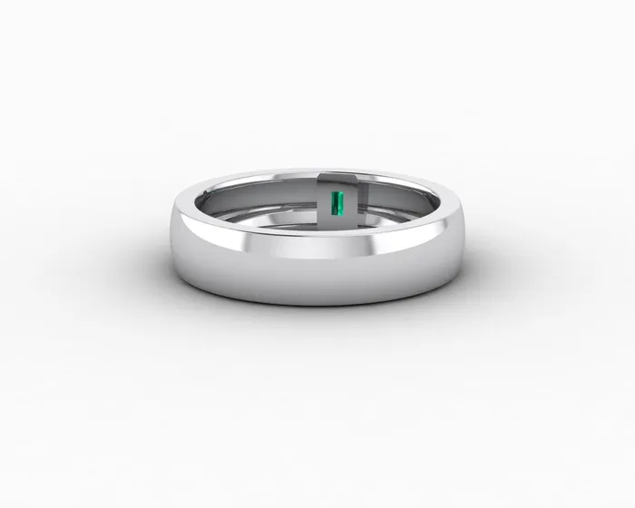 Mariana 45mm Mens Green Emerald Baguette Wedding Band Sapheena Jewelry Rings