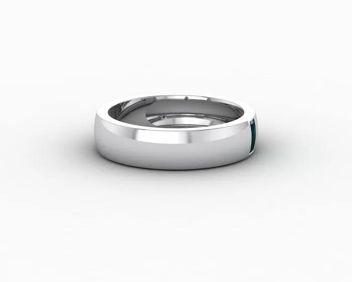 Mariana 45mm Mens Green Emerald Baguette Wedding Band Sapheena Jewelry Rings
