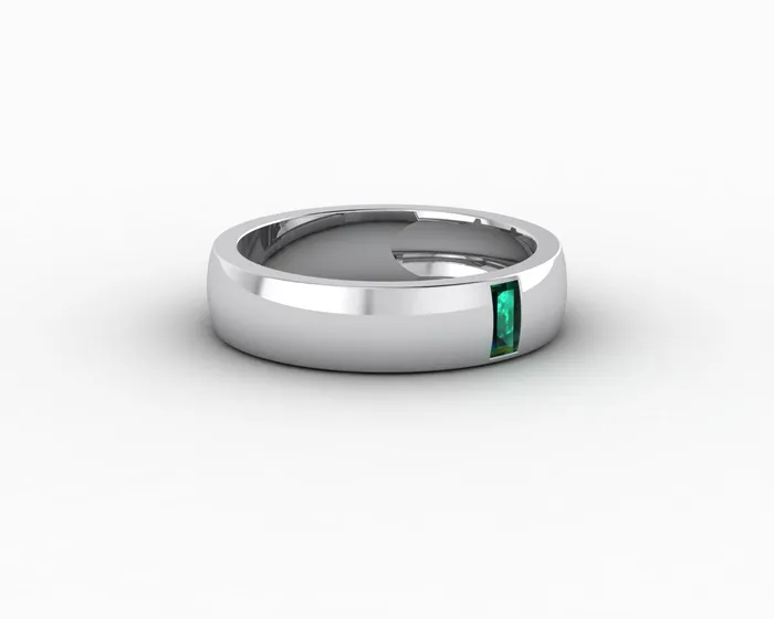 Mariana 45mm Mens Green Emerald Baguette Wedding Band Sapheena Jewelry Rings