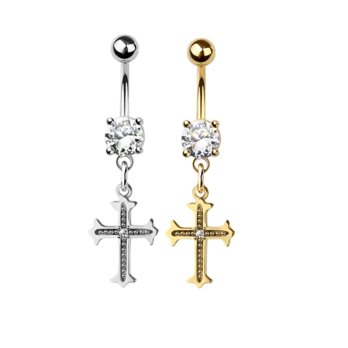 Medieval Cross Belly Ring She Ate Rings