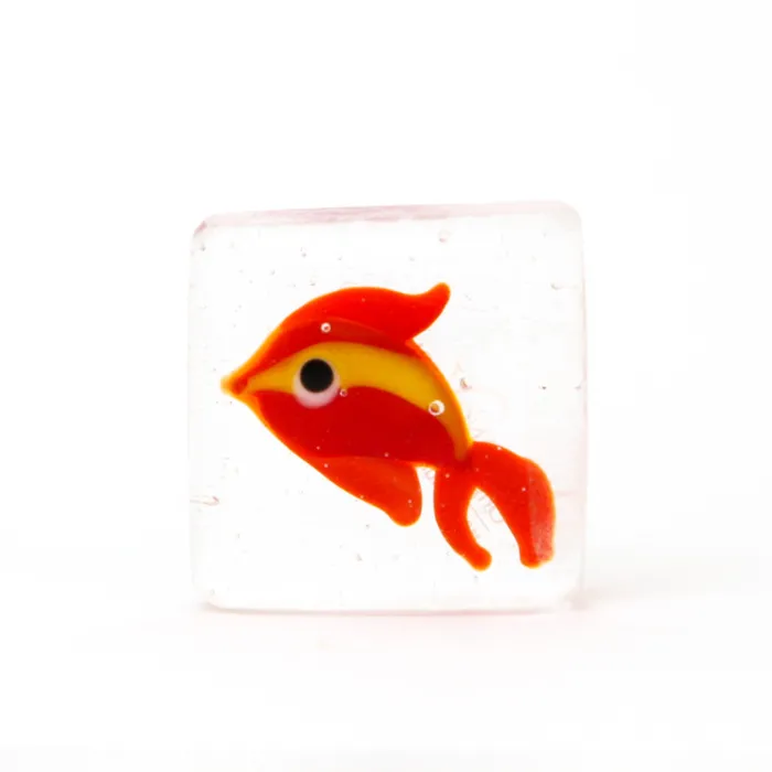 MuranoVItrum Earrings Transparent Squared mini Aquarium