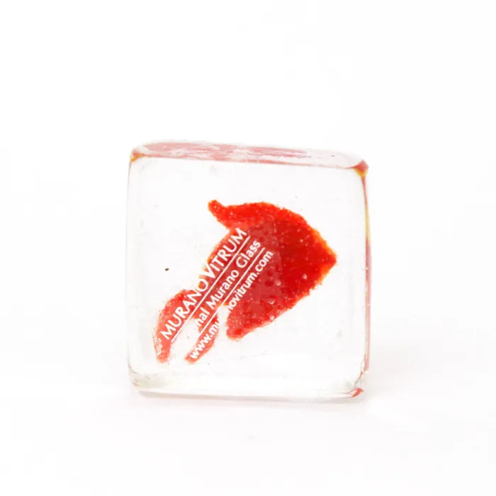 MuranoVItrum Earrings Transparent Squared mini Aquarium MuranoVItrum Earrings Transparent Squared mini Aquarium