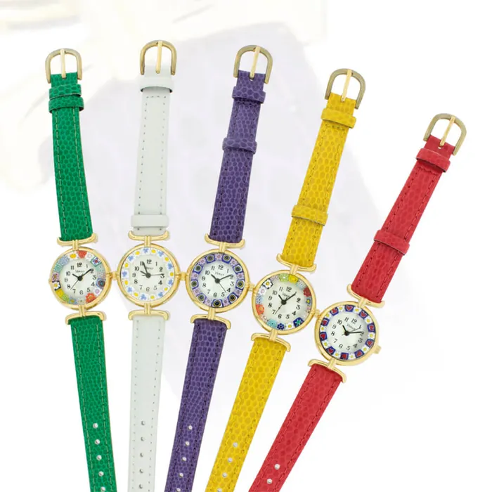 MuranoVItrum Watches Murrina watch with leather strap L