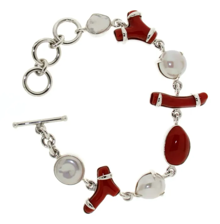 Nanni Gabriella Silver bracelet with red coral Bracelets