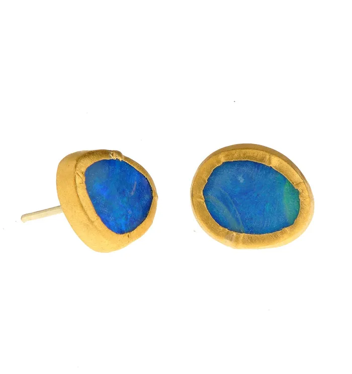 Nava Zahavi Gold Opal Stud Earrings Nava Zahavi Earrings