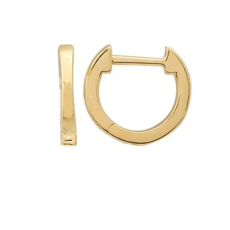 NicoleHD Jewelry Earrings 6mm Solid Gold Squared Off Huggie Earrings