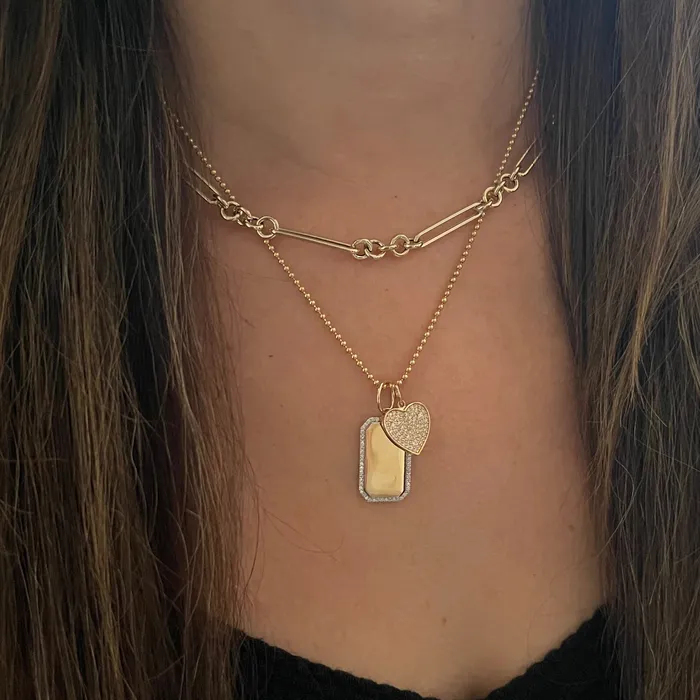 NicoleHD Jewelry Earrings Dog Tag Gold And Diamond Charm NicoleHD Jewelry Earrings Dog Tag Gold And Diamond Charm