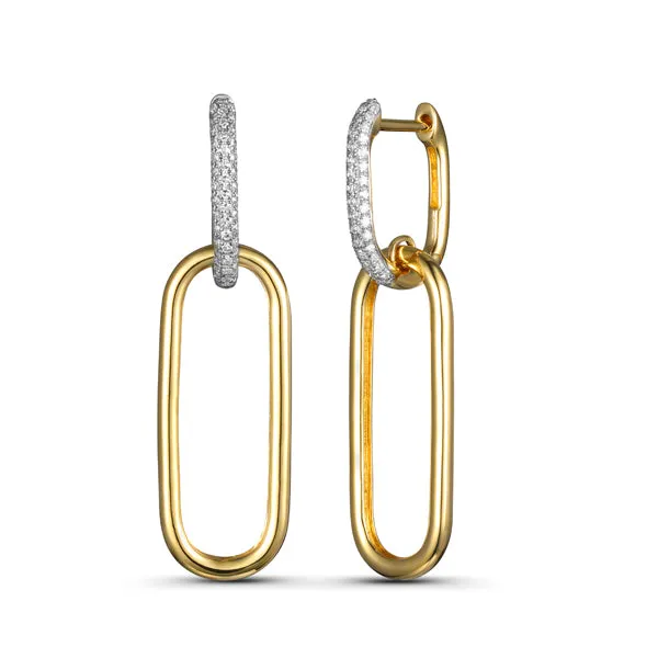 NicoleHD Jewelry Earrings Gold And Diamond Paper Clip Earrings
