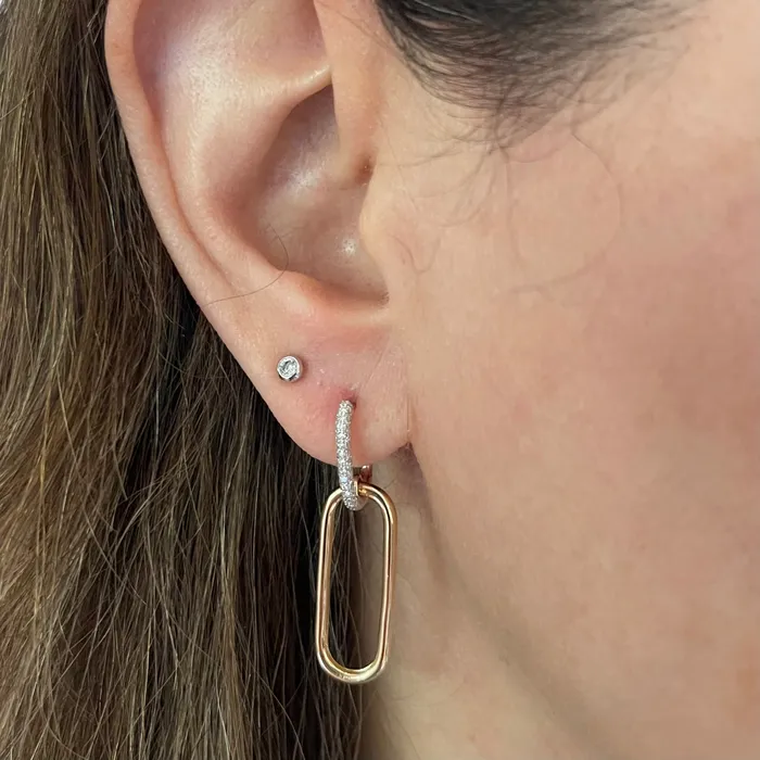 NicoleHD Jewelry Earrings Gold And Diamond Paper Clip Earrings