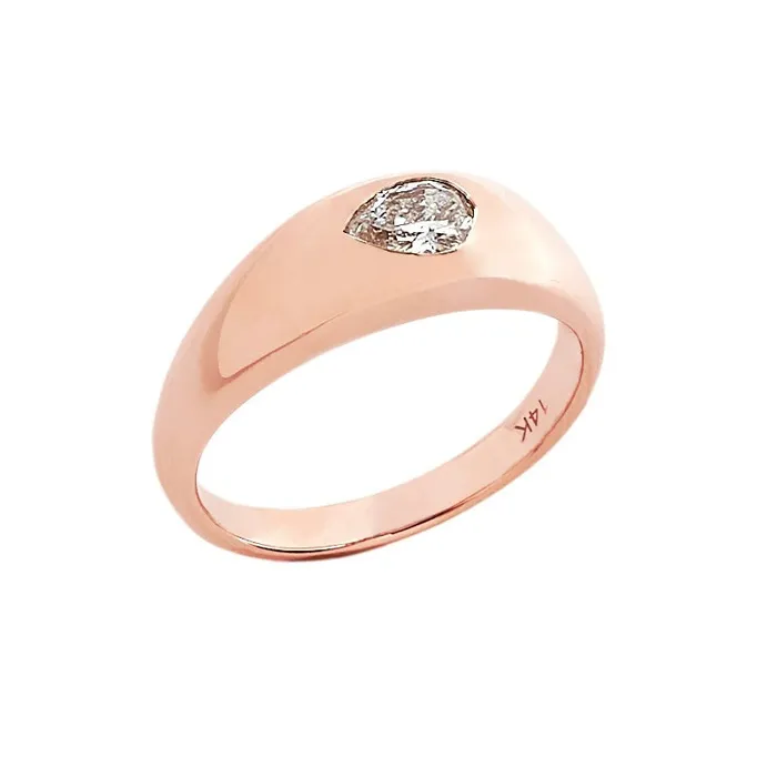 NicoleHD Jewelry Rings Gold And Pear Shape Diamond Ring