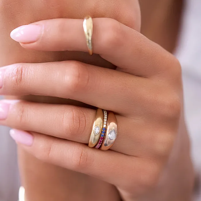 NicoleHD Jewelry Rings Gold And Pear Shape Diamond Ring