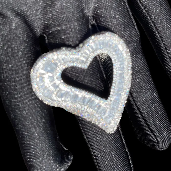 Open Heart Iced Out Diamond Ring OPEN HEART Rings