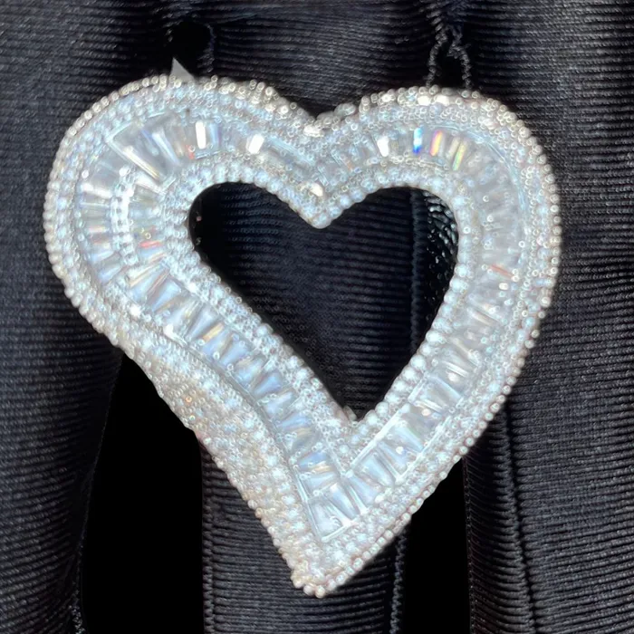 Open Heart Iced Out Diamond Ring OPEN HEART Rings