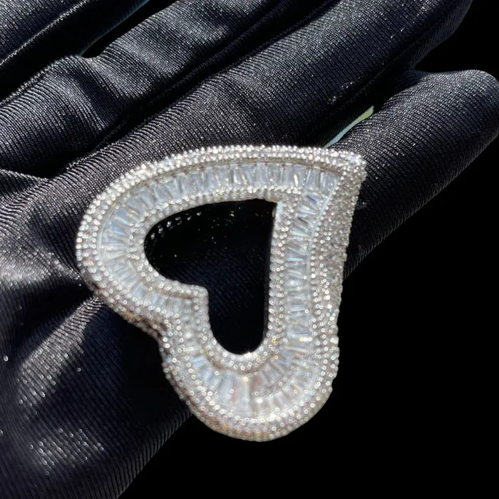 Open Heart Iced Out Diamond Ring OPEN HEART Rings