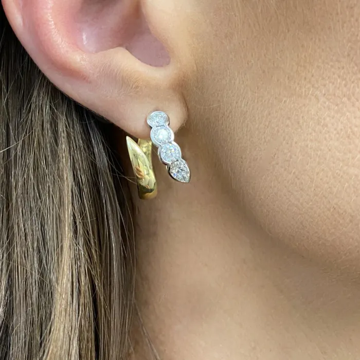 Phillips House Earrings Pear Round Cuddle Front Back Earrings