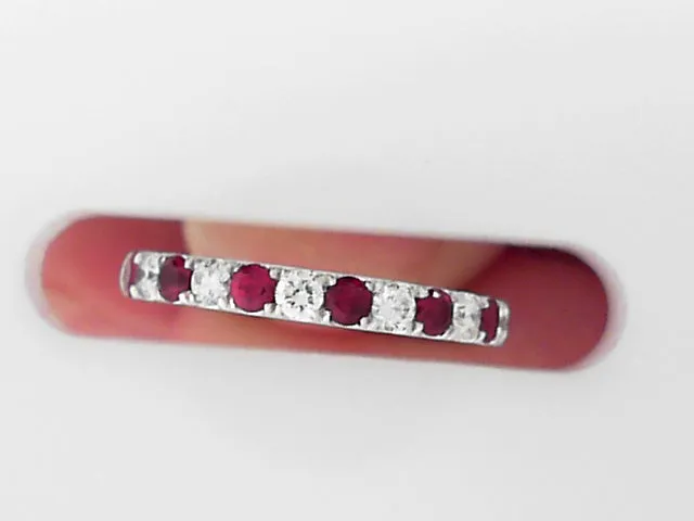 PINK DIAMOND INC Colored Stone Wedding BandsStackable Rings