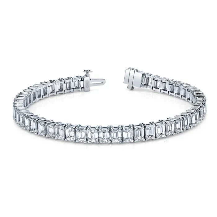 Polachecks Collection Bracelets Emerald Cut Diamond Tennis Bracelet 1140tw Polachecks Collection Bracelets Emerald Cut Diamond Tennis Bracelet 1140tw