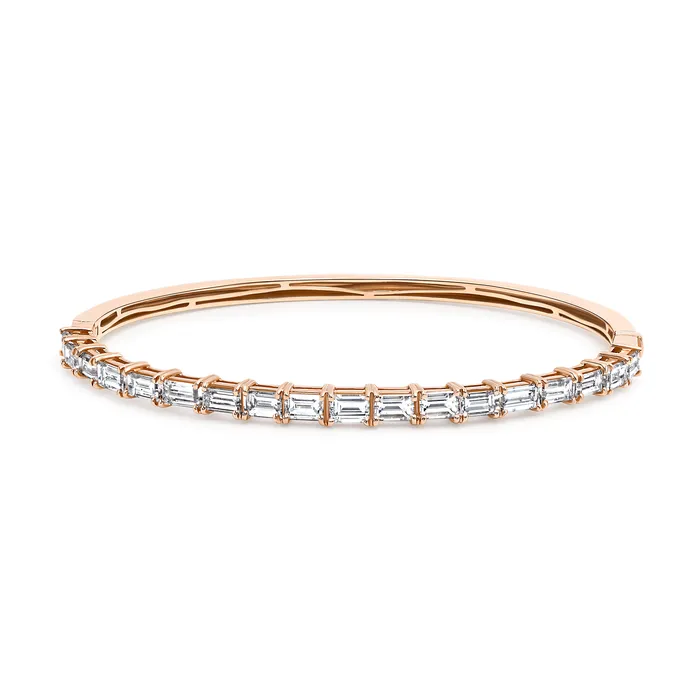 Polachecks Collection Bracelets Prong Set Emerald Cut Diamond Bangle Bracelet Polachecks Collection Bracelets Prong Set Emerald Cut Diamond Bangle Bracelet