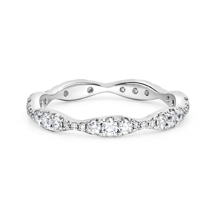 Polachecks Collection Rings Diamond Scalloped Eternity Band