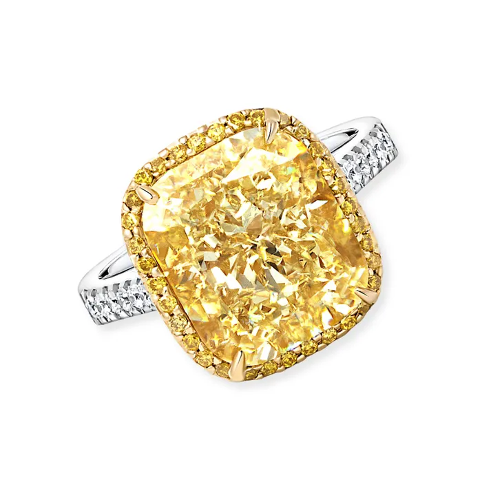 Polachecks Collection Rings Fancy Yellow Cushion Cut Diamond Ring 1003tw Polachecks Collection Rings Fancy Yellow Cushion Cut Diamond Ring 1003tw
