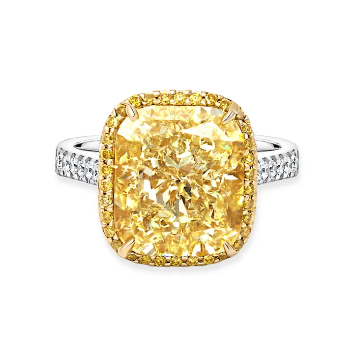 Polachecks Collection Rings Fancy Yellow Cushion Cut Diamond Ring 1003tw
