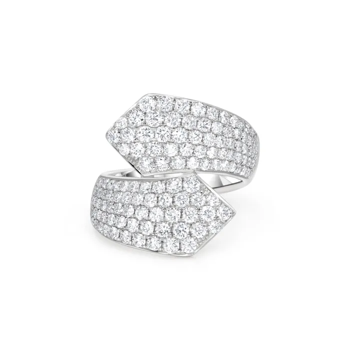 Polachecks Collection Rings Wide Diamond Bypass Ring