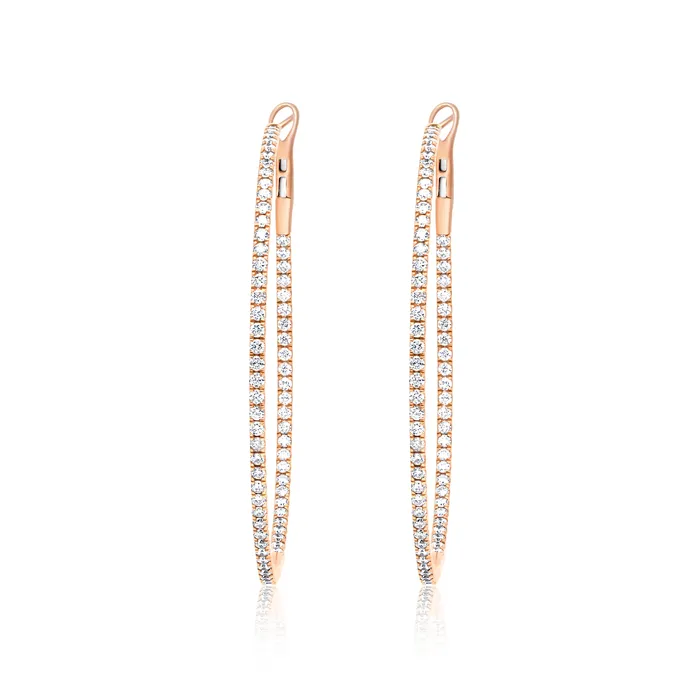 Polachecks Collection XL Inside Outside Diamond Hoop Earrings Earrings