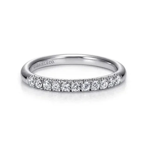 Portofino 14K White Gold 11 Stone French Pave Diamond Wedding Band 024 ct GABRIEL CO Rings Portofino 14K White Gold 11 Stone French Pave Diamond Wedding Band 024 ct GABRIEL CO Rings