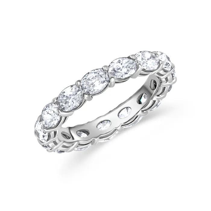 Prong Set Oval Cut Diamond Eternity Band 289tw Rahaminov Diamonds Rings
