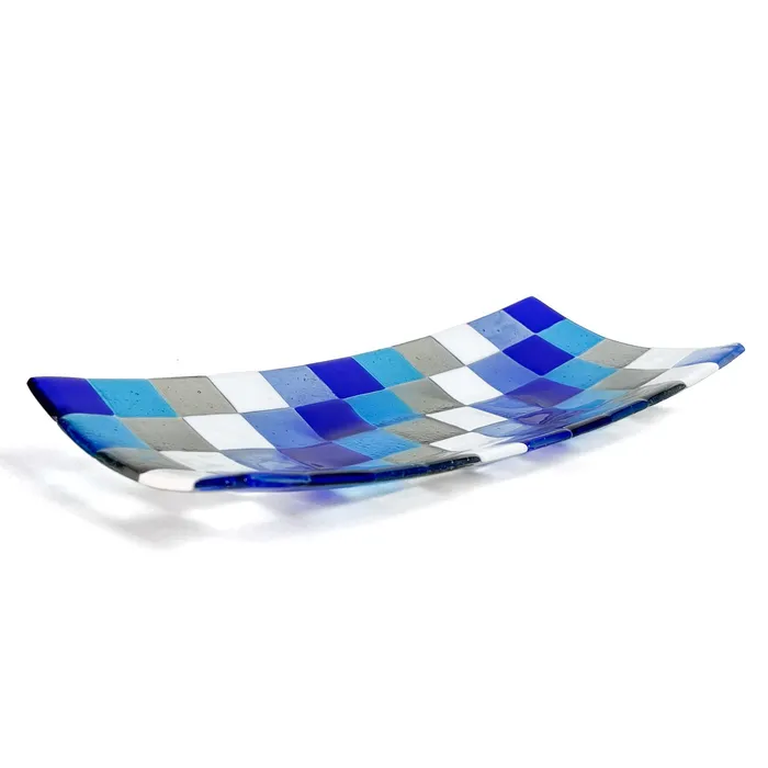 Ragazzi C Rings Blue Tweed Trinket Tray Murano Glass
