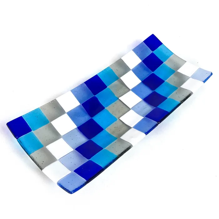 Ragazzi C Rings Blue Tweed Trinket Tray Murano Glass