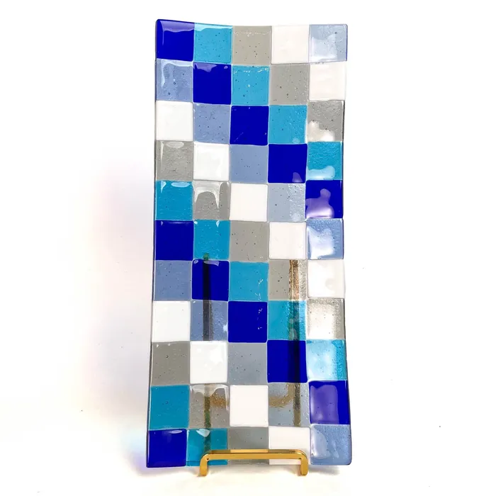 Ragazzi C Rings Blue Tweed Trinket Tray Murano Glass