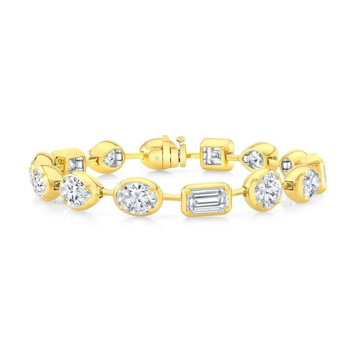 RAHAMINOV DIAMONDS INC Bracelets MultiShape Diamond Bar Bracelet in 18kt Yellow Gold RAHAMINOV DIAMONDS INC Bracelets MultiShape Diamond Bar Bracelet in 18kt Yellow Gold