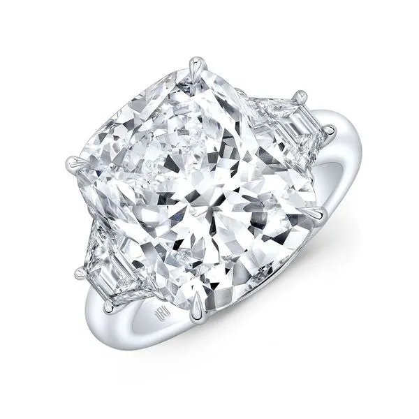 RAHAMINOV DIAMONDS INC Rings 1006 Carat CushionCut J SI1 Diamond Platinum Ring with Trapezoid Side Stones RAHAMINOV DIAMONDS INC Rings 1006 Carat CushionCut J SI1 Diamond Platinum Ring with Trapezoid Side Stones