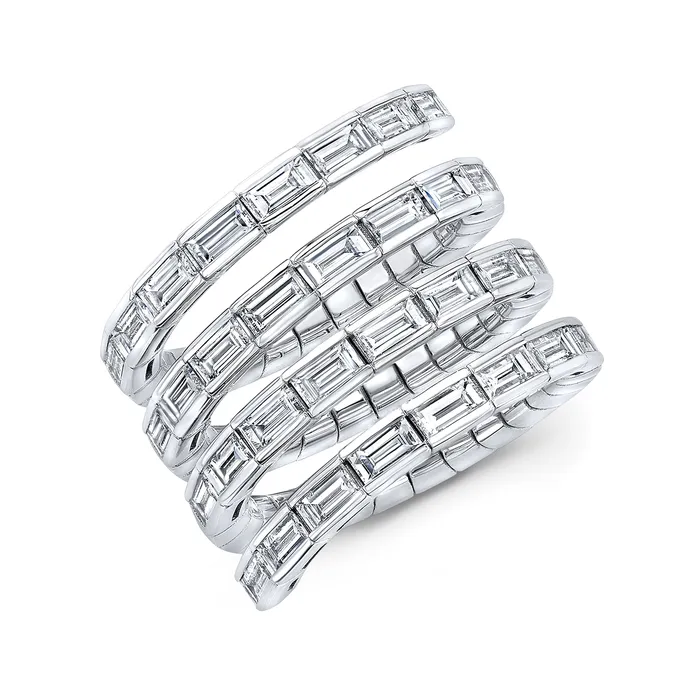 Rahaminov Diamonds Rings Baguette Diamond Coil Ring 260tw