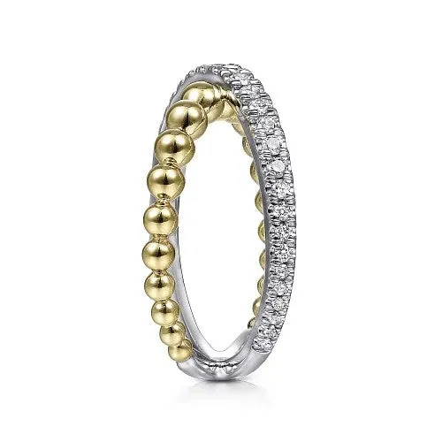 Rings 14K WhiteYellow Gold Bujukan Diamond Criss Cross Ring GABRIEL CO