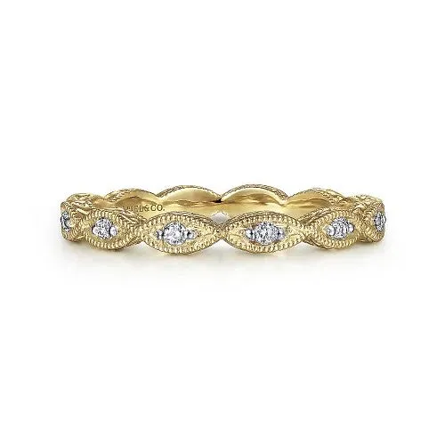 Rings 14K Yellow Gold Diamond Bujukan Marquise Station Ring GABRIEL CO