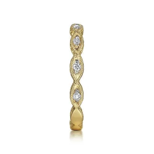 Rings 14K Yellow Gold Diamond Bujukan Marquise Station Ring GABRIEL CO