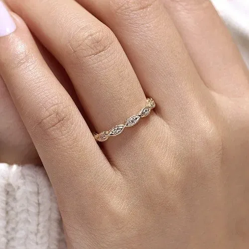 Rings 14K Yellow Gold Diamond Bujukan Marquise Station Ring GABRIEL CO